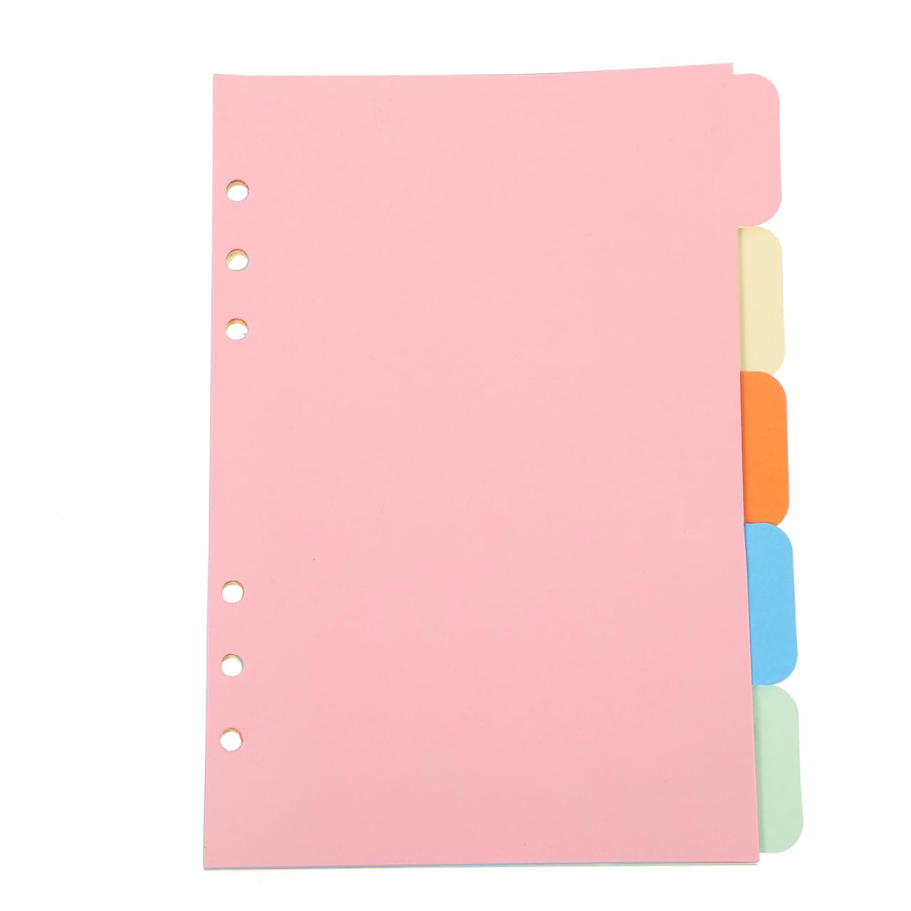 VILLCASE A5 Binder Dividers with 6-Hole Punch Plastic Index Paper Loose Leaf for Organizer Notebook and Journal Binder Multi-Colored Subject Tabs for Project Book