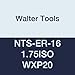 Walter Tools NTS-ER-16 1.75ISO WXP20 Carbide NTS Threading Inserts, External Thread, Full Profile, ISO Metric 60 Degree (Pack of 10)