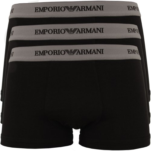 Emporio Armani Men's 3-Pack Cotton Stretch M 00120 3 X Black Boxer Shorts
