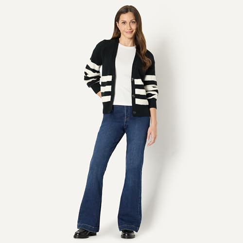 Image of Amazon Essentials Women's Soft Touch Ribbed Blouson V-Neck Cardigan Sweater