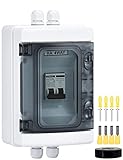 DIHOOL Miniature Circuit Breaker with din Rail Enclosure,20 Amp Solar Disconnect Switch, Outdoor Uv-