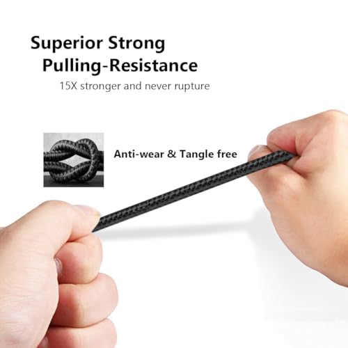 Image of TexoVera 1.2M 3-in-1 Braided Charging Cable Micro USB iPhone Type-C Black (Not for Data Transfer)