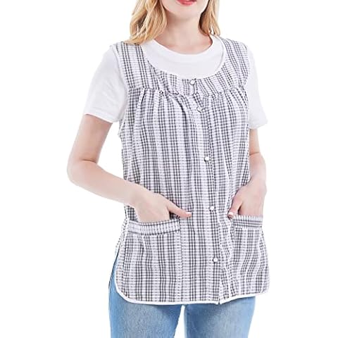 Nanxson Women Cobbler Apron with 2 Patch Pockets,Smock with Buttons for Work Chef kitchen CF3152 Cover
