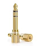 VCE Adaptateur Jack 6.35mm Mâle vers 3.5mm Femelle Stéréo Audio Plaqué Or Lot de 2...