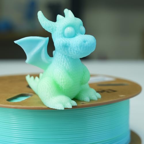 Image of GratKit Gradient PETG Filament, Color Change 3D Printer Filament 1.75mm, 1kg, Multicolor PETG Translucent Gradient Blue Green