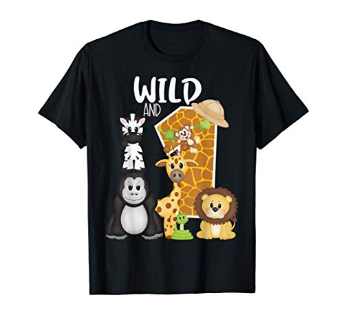 Wild and 1 Zoo Theme 1st Birthday Party Safari Jungle Animal Camiseta