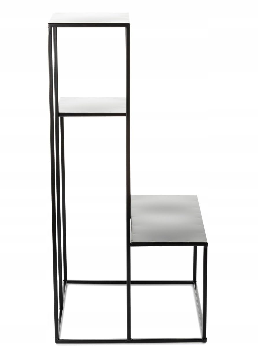 Supporto per fiori per 3 fiori, 85 cm, nero, in metallo, per piante, per piante e fiori, decorazione industriale