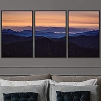 3 Piece Framed Canvas Wall Art Abstract Mountain Top Landscape Canvas Prints Home Artwork Decoration for Living Room,Bedroom - 16