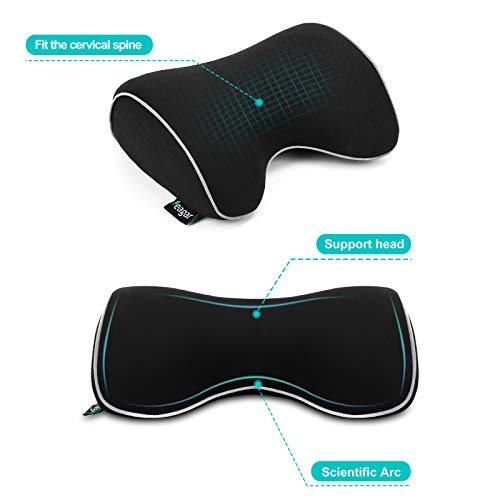 POKSRI Auto-Kopfstützenkissen 2er Set - Nackenstütze 30x19cm Aus Wildleder