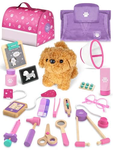 Lehoo Castle Arztkoffer Kinder Holz, Tierarztkoffer für Kinder, Kinder...