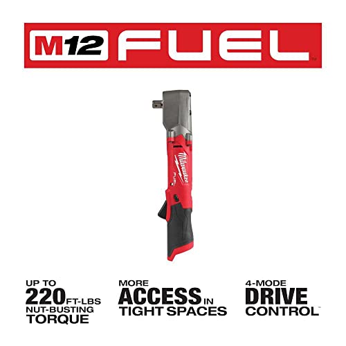 Milwaukee 2565P-20 M12 Fuel 1/2" Right Angle Impact Wrench With Pin Detent - No Battery, No Charger, Bare Tool Only #TOP7