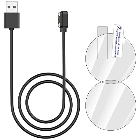 USB Charger Charging Cable and 2PCS Screen Protector Protective film compatible with Nemheng N33 Smart Watch Fitness Tracker Cover