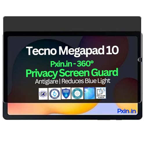Image of Pxin Tablet Privacy Guard compatible with Tecno Megapad 10 | Screen protector | Anti-Glare | Blue light filter | 360 degree Anti Spy | Eye Protection