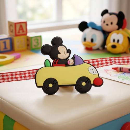 Image of CraftVatika Rakhi for Kids Brother Sister, Kids Silicone Car Rakhi Set of 1 for Brother Boys Girls Baby, Designer Cute Mouse on Car Rakhis for Rakshabandhan Children Toddlers, Best Wishes Card & Tilak
