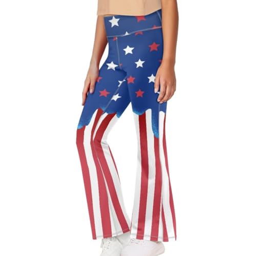 Image of Girls Flare Leggings 5-14T Cute Bell Bottoms for Girl Yoga Pants for Gym