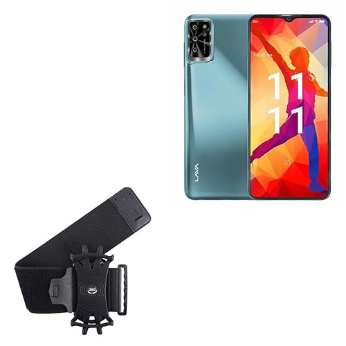 BoxWave Holster Compatible with Lava Yuva Pro - ActiveStretch Sport Armband, Adjustable Armband for Workout and Running - Jet Black