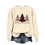 Photo Gallery felpa natalizia da donna 2025 con scritta merry christmas letters tree print felpa con cappuccio casual costume da festa per interni ed esterni regali di natale, beige, xxl Photo Gallery felpa natalizia da donna 2025 con scritta merry christmas letters tree print felpa con cappuccio casual costume da festa per interni ed esterni regali di natale, beige, xxl