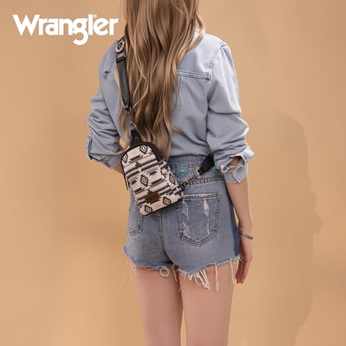 Image of Wrangler Small Sling Bag for Women, Leather Crossbody Bags Cross Body Purse Fanny Packs with Adjustable Strap for Gift