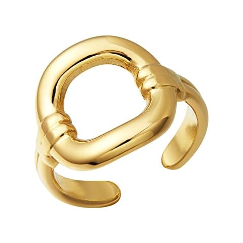 BUEMMR 14K Gold Eternal Band Rings Adjustable for Women Party Men Joint Knot Stacking Finger Rings Jewelry Cover