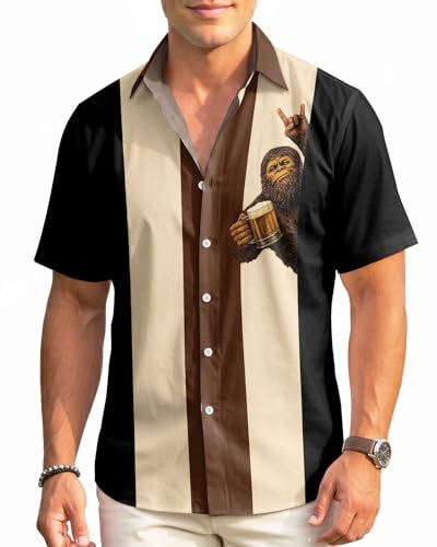Image of 99TIMORO Fathers Funny Mens Hawaiian Shirt, Movie Button Down Short Sleeve Top, Father Day Summer Gifts