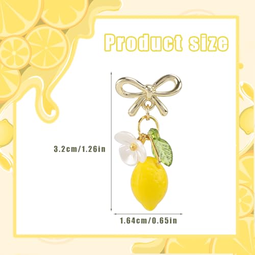 Lemon Bow Earrings for Woman, Cute Yellow Lemon Dangle Hook Food Earrings with Gift Box Stylish Fruit Jewelry Gift for Birthday Parties & Cosplay2