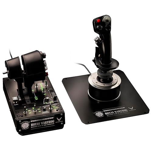 Image of Thrustmaster HOTAS Warthog A-10C replica metal flight stick - PC | Hall-Effect 16-bit, detachable handle, 19 buttons, 3 hat switches, dual trigger, 6+ lb weighted base, T.A.R.G.E.T software