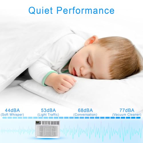 Image of Smart 10000 BTU Window Air Conditioner with WiFi App & Remote Control, Energy Saving Window AC, Fast Cooling for Rooms Up to 450 Sq.Ft, Dehumidifier, Quiet Operation, Easy to Install
