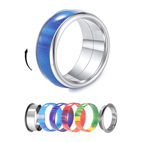 LEGENSTAR Anxiety Ring for Women Fidget Ring DIY Stainless Steel Interchangeable Rotating Moon Star Band Spinner Ring for Men Cover