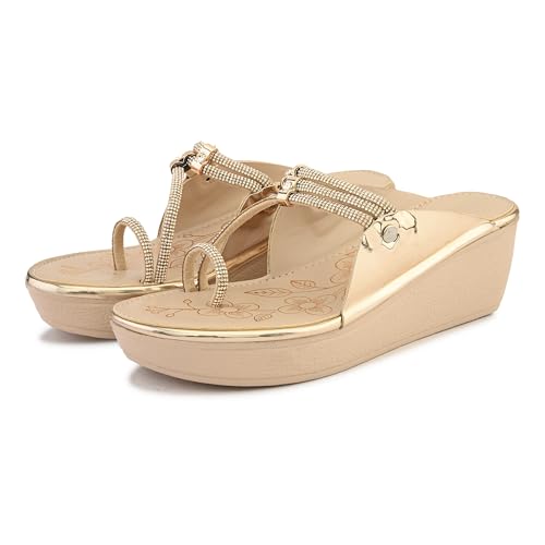 Image of Centrino Women's Wedge Heel Sandals | Stylish Slip-On Sandals for Ladies | Soft Cushioned Footbed for Comfort | Elegant & Trendy Design | Lightweight and Durable Fashion Footwear (9409)