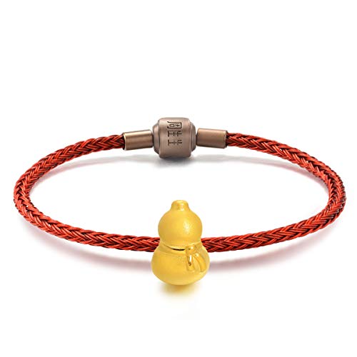 CHOW SANG SANG 999 24K Solid Gold Gourd (Wulu) Auspicious Charm Bracelet for Women 86335C