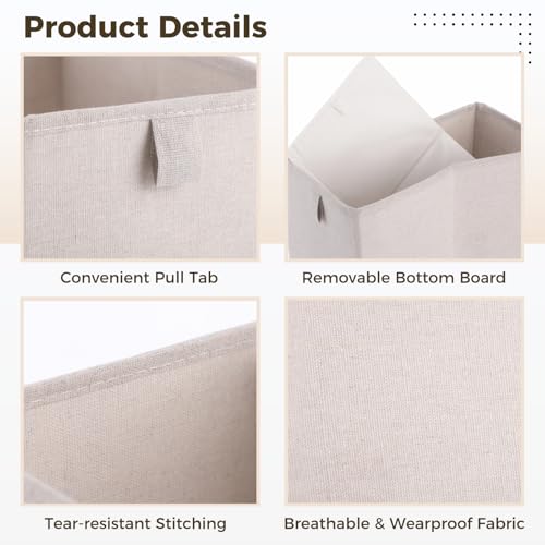 4 Pcs Foldable Drawer Organizers, Fabric Storage Bins for Clothes, Closet Underwear Dividers, Folding Storage Boxes with Removable Support Boards for Socks, Towels, Underwear, Closet Storage - Image 4
