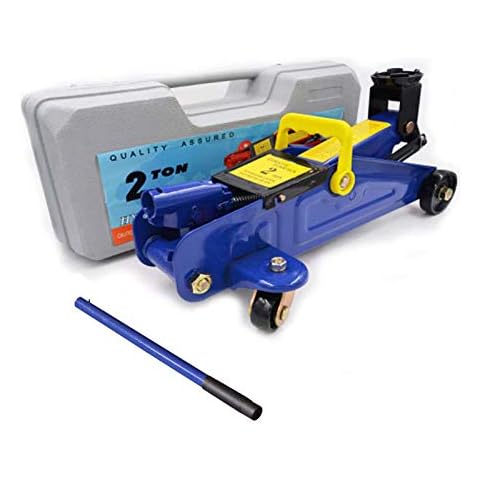 Floor Jack 2 Tons Hydraulic Heavy Duty Steel handle Trolley Profile Tyre Repair Tools Car Van Lift w/Case Easy Operation Cover