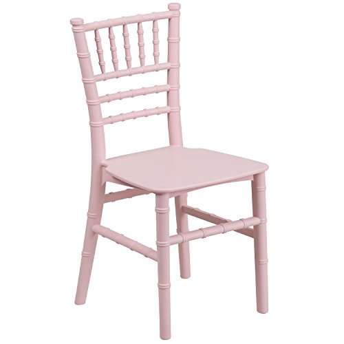 EMMA + OLIVER Child’s All Occasion Pink Resin Chiavari Chair for Home or Home Based Rental Business