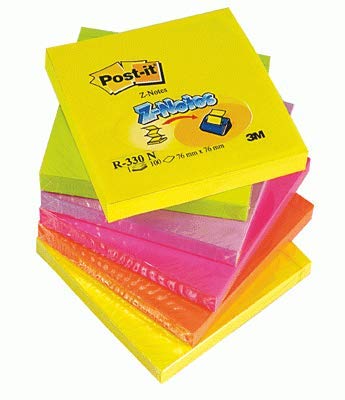 Set di 36 blocchetti da 100 fogli adesivi Z-Notes, 76 x 76 mm, 6 colori