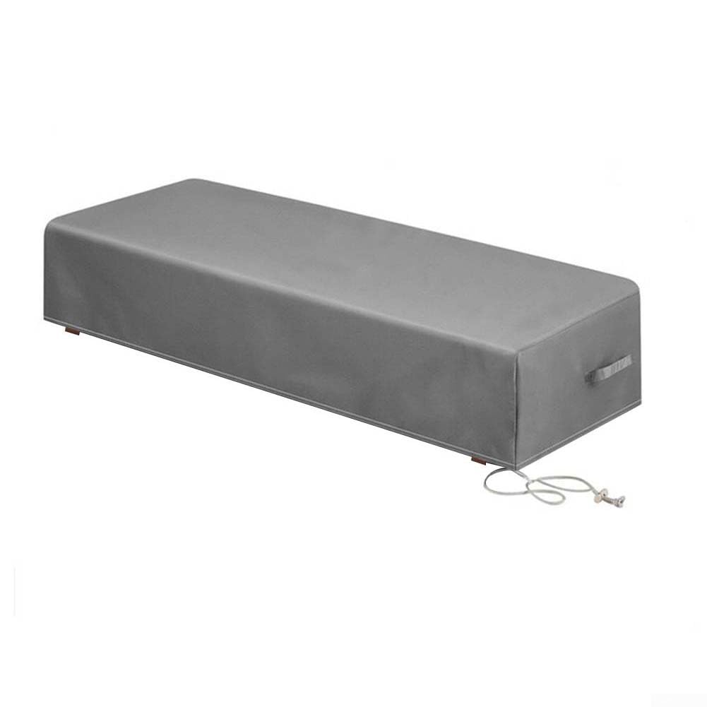 Funda para Tumbona de Jardín, Funda para Tumbona, Funda Protectora Impermeable para Muebles de Jardín, de Material Oxford Resistente de Alta Calidad con Cordón (Gris)