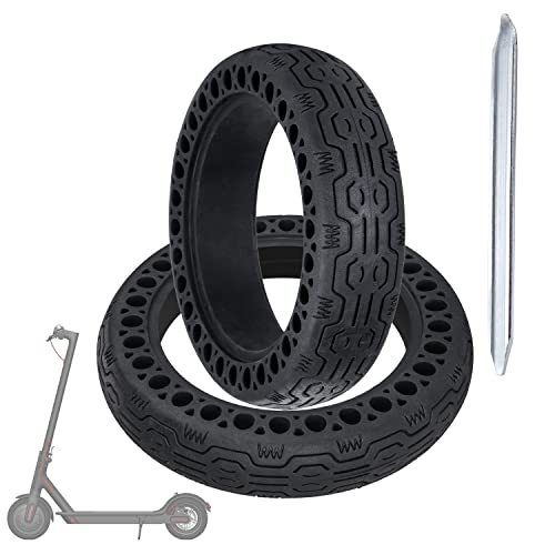 2 Pièce Trottinette Electrique Pneu Plein, Pneu de Remplacement pour Xiaomi M365 Roue Pleine, Anti Crevaison 8,5 Pouces Avant/Arrière avec 1 Levier de Pneu Cover