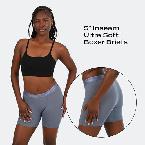Image of Woxer Boxer Shorts for Women - 5 inch Baller Boy Shorts Underwear, Soft Modal, Chafe Free - Breathable & Moisture-Wicking