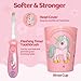 Lily's Home Kids Flashing Timer Toothbrush Kids with Soft Bristles, Rising Cup & Cover - Fun 2-Min Light-Up Brushing for Children - Toddler Soft Toothbrush Kit (Unicorn)