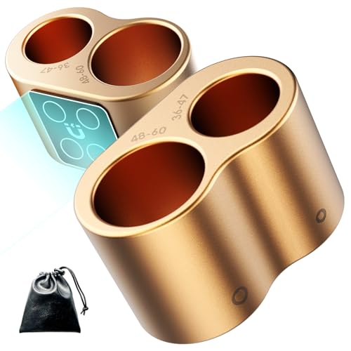 eddyrise Item Holder for Golf Cart Dual Slot, Metal Golf Cart Holder Magnetic Fits Most of Items, One-Handed Operation Attach to Metal or Lies Flat, Golf Accessories with Storage Bag Gold