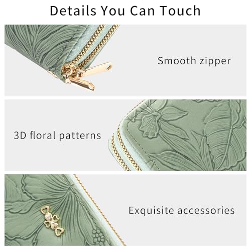 Wallet for Women Clutch Double Zip Around Credit Card Holder Leather Women's Wallet Large Capacity4