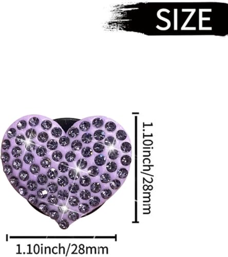 Image of 8Pcs Purple Bling Heart Air Vent Clips,Crystal Heart Cars Air Fresheners Vent Clips Cars Diffuser Rhinestone Diamond Decoration Car Interior Decor Cute Car Accessories for Women,Interior Accessories