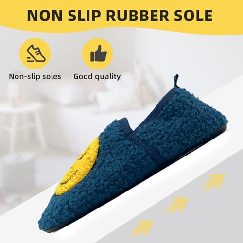 Smile Slippers for Women Men Indoor, Cute Bedroom House Slippers Fuzzy Memory Foam, Ladies Closed Back House Shoes Fluffy Warm Soft Cozy Socks4