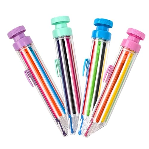 Hemoton Ergonomic Pressing Pen Twistable Crayons Boys and Girls Writing Stationery Portable Writing Crayon Set 4pcs