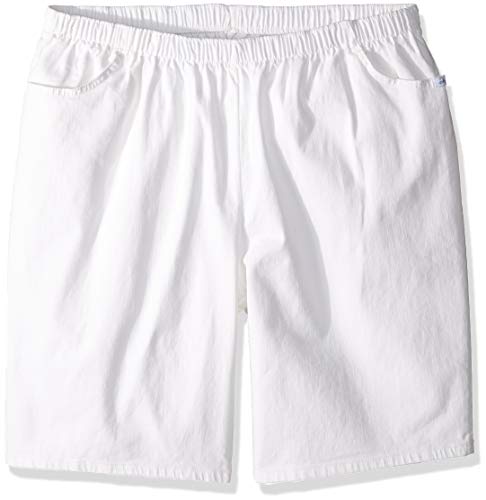 Chic Classic Collection Women's Plus Size Pull On Stretch Bermuda, White, 18W