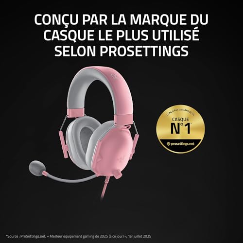 Razer BlackShark V2 X - Casque Gaming Esports Multiplateforme (Haut-parleurs TriForce de 50mm, Annulation Passive du Bruit Avancée, Son 7.1 Surround, Microphone Cardioïde) Quartz