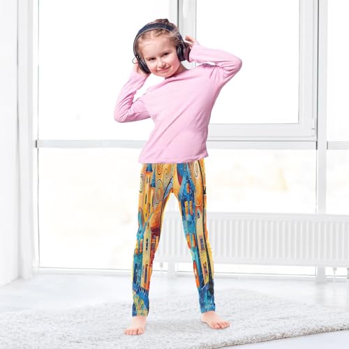 Toddler Girls Leggings Printed Yoga Pants Leggings Vibrant Gouache Style for Kids4