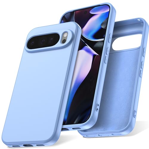 Watana Funda para Google Pixel 10 Pro XL Case de Silicona, Antigolpes,Antipolvo,Antideslizante,Funda Protectora Completa con Forro de Microfibra para Google Pixel 10 Pro XL,Azul Claro
