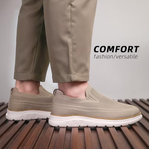 Image of Men's Walking Boat Shoes Slip On Casual Loafers Non Slip Comfortable Lightweight Work Driving Shoes