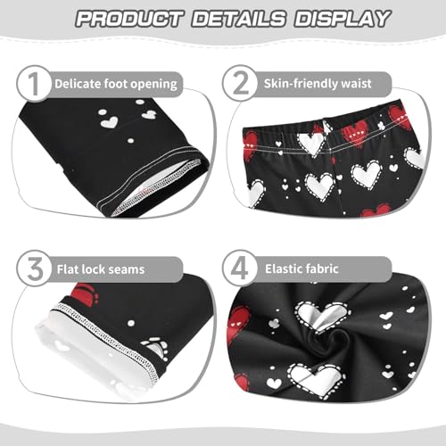 Valentines Heart Red Girls Leggings Soft Stretch Workout Yoga Dance Pants for Kids Casual Tights3