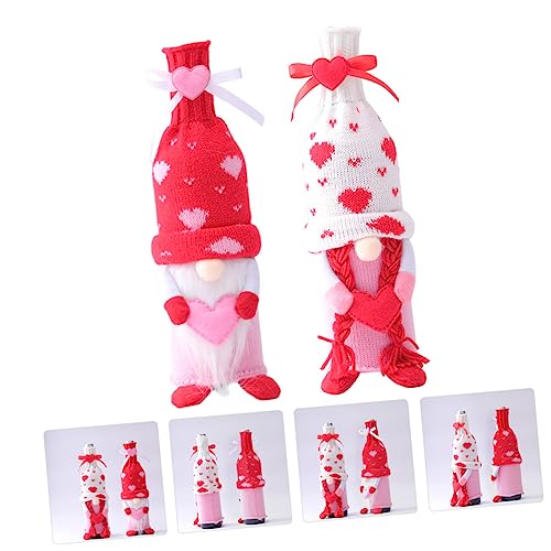 Décorations de bouteille de vin OUNONA poupée festive pour repas de fête - 5